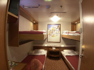 Minoan Lines - HighSpeed ferries : Ariadne Palace < < 4 Bed Cabin - no window > >